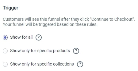 Honeycomb Upsell Trigger Settings