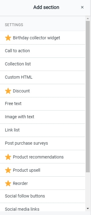 how to add sections in Reconvert upsell Shopify app