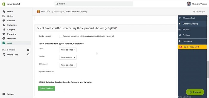 How to Give Gifts with Products on Shopify Using Free Gifts By Secomapp 