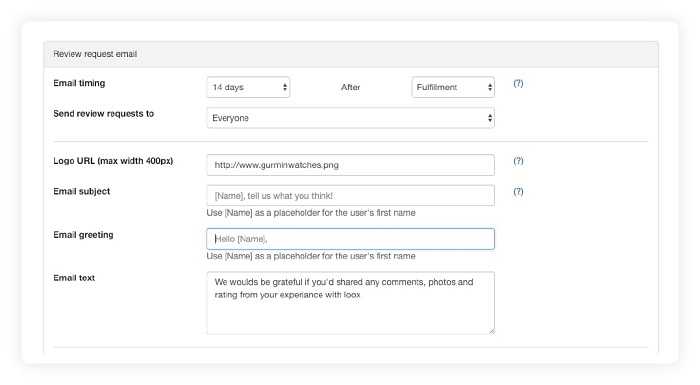 how to request reviews via email using Loox Shopify app