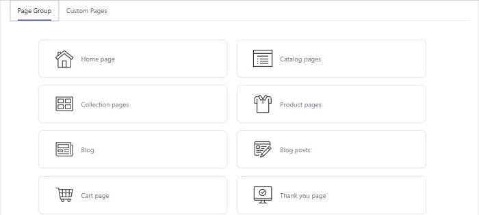 Page selection in Nudgify 2021