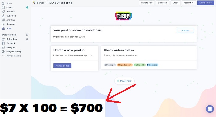 T-Pop Print on Demand Shopify App Review and Earning Potential 
