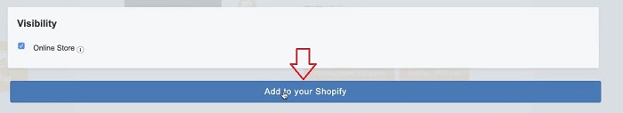 add to your Shopify button on Importify 