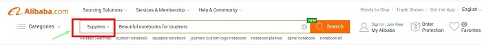alibaba supplier search method