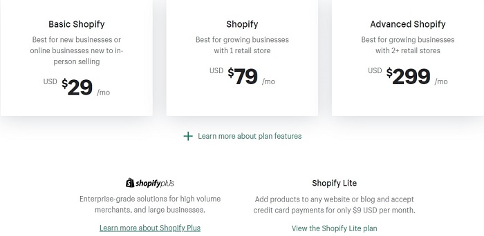 how much does shopify cost?
