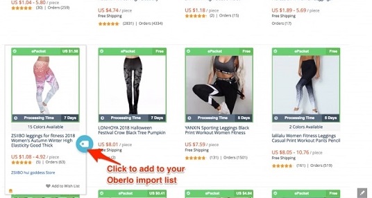 Import products to Shopify with Oberlo chrome extension 
