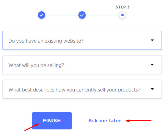 bigcommerce registration step 3