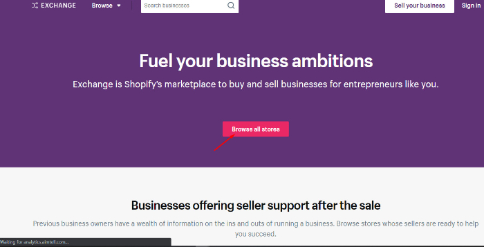browse stores on exchange platform to find ecommerce business for sale
