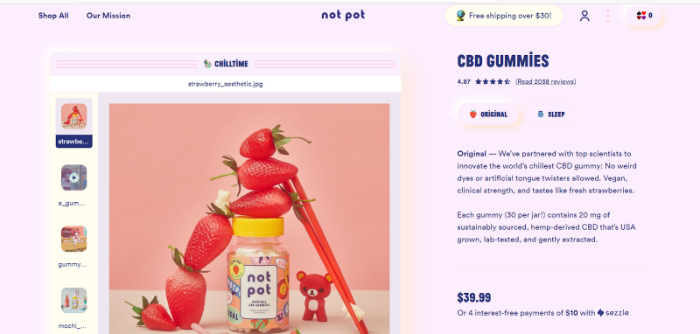 cbd gummies store example for shopify