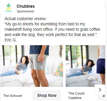chubbies facebook ad template