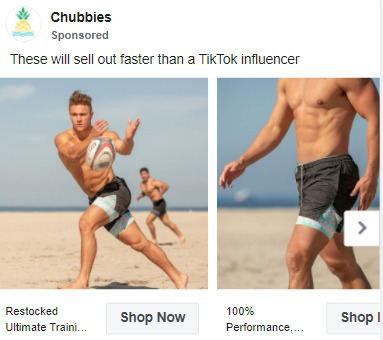 chubbies facebook ad view