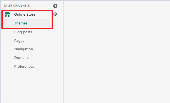 go to themes option to set up shopify 