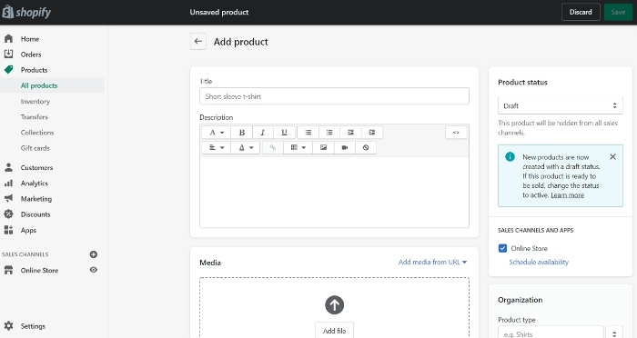 how to add a new product in shopify
