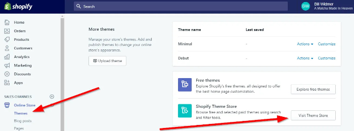 installing a new theme in shopify