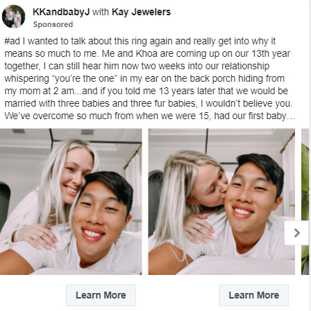 kay jewelers facebook ad 