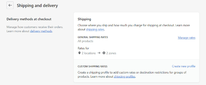 how to add flat rate shipping in shopify