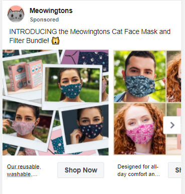 meowingtons facebook carousel ad