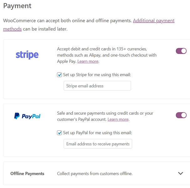 payment gateway selection on woocommerce
