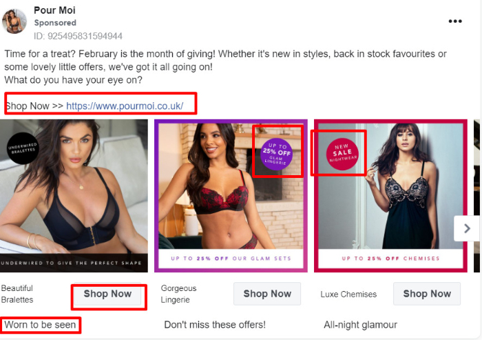 Top 10 Facebook Ads Example For Lingerie Business