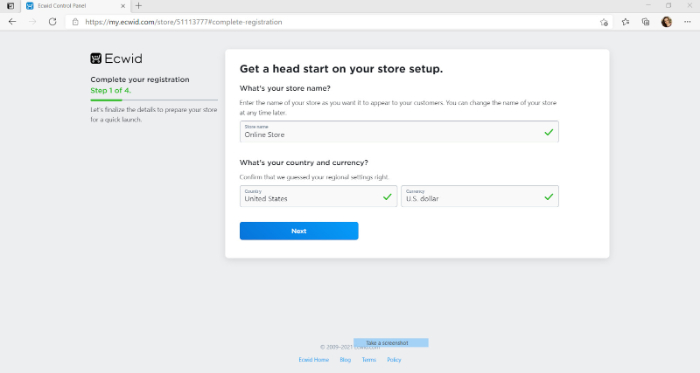set up your store on ecwid