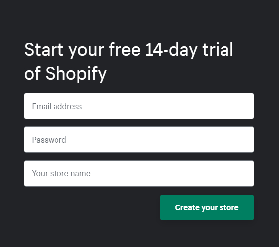 shopify free 14 day free trial