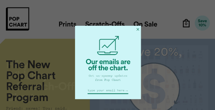 short and cute popup example for shopify store