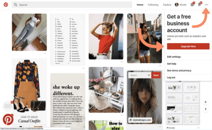 create a business account for pinterest marketing