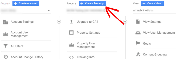 go to properties in google analytics for google tag manager shopify integration