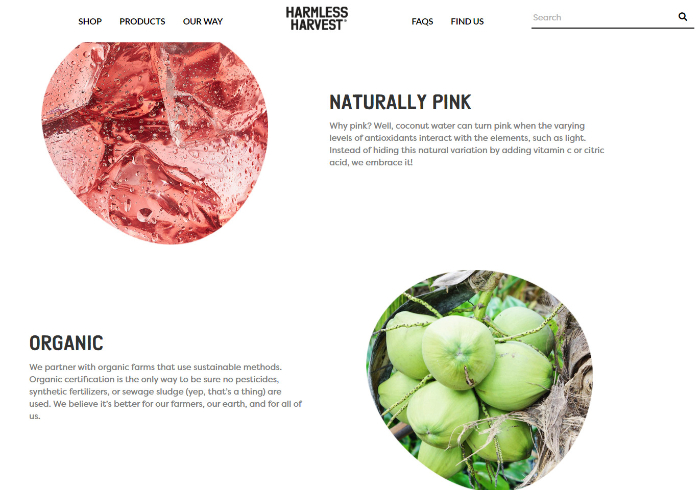 harmless harvest organic water page images