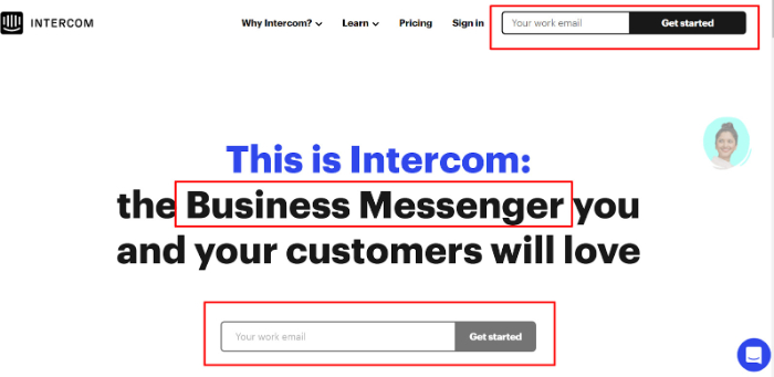 intercom webpage