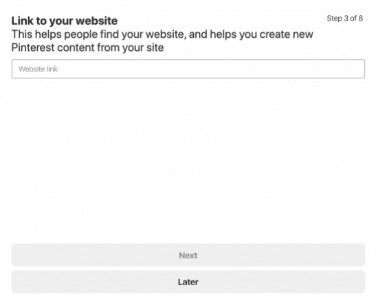 link your website to pinterest