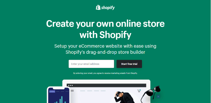 shopify review sign up page