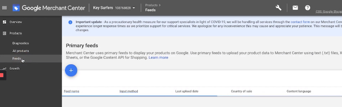 add product to google merchant center account