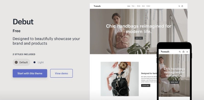 debut shopify theme