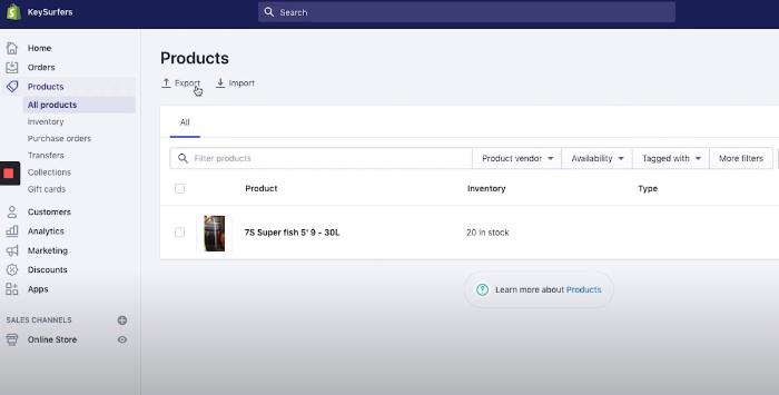select a new product feed