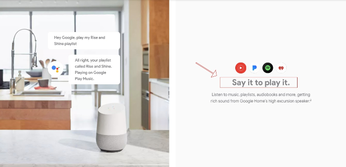 google home product description example