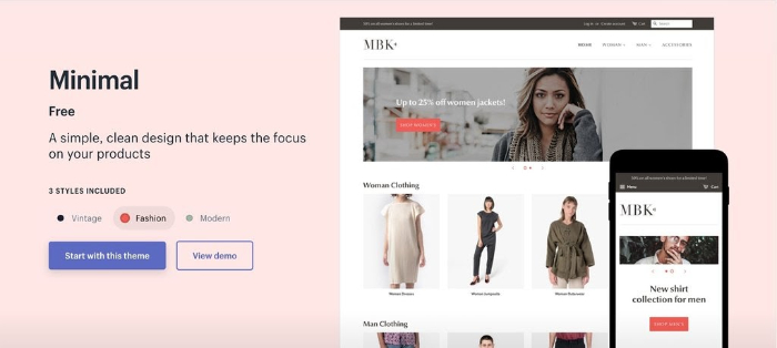 minimal a modern design theme for shopify