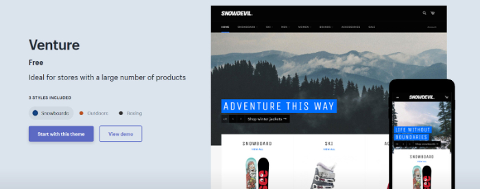 venture shopify theme