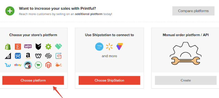 choose the platform you sell products on