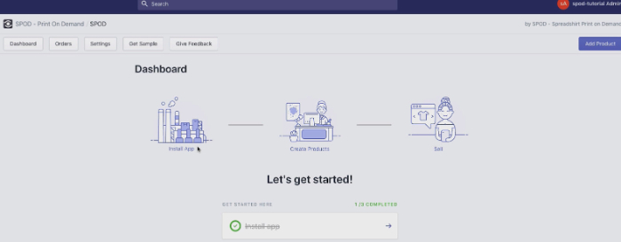 install spod print on demand shopify app
