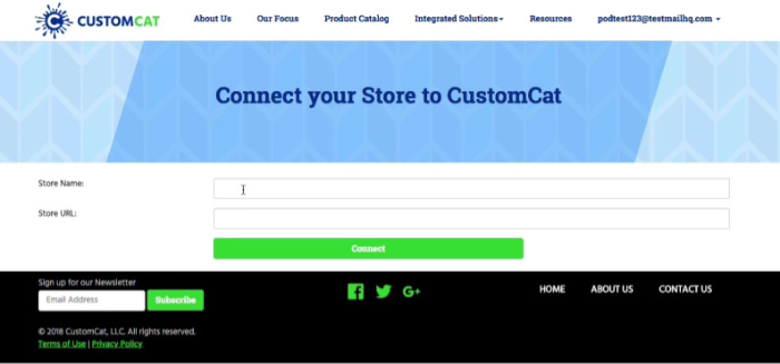 put in your store name and url