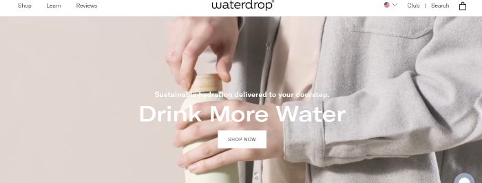 water drop landing page