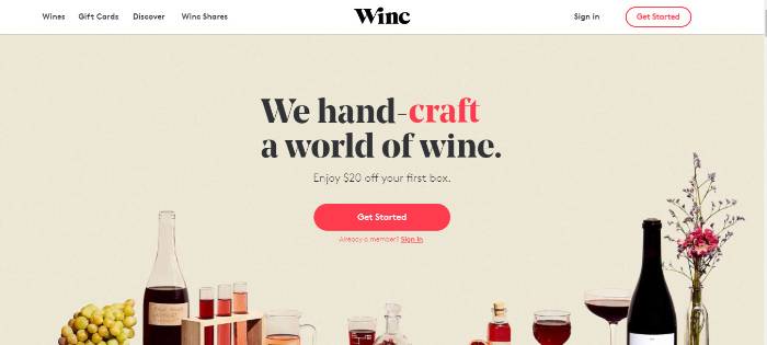 winc landing page