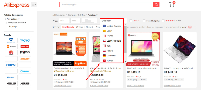 aliexpress long shipping times due to source of shipping