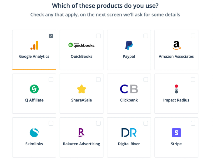 selecting the products you use