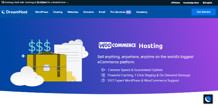 dreamhost is a fast and secure woocommerce hosting
