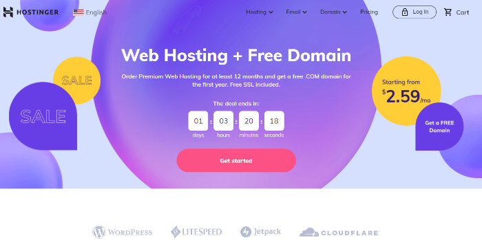 hostinger is fast and easy to set up hosting