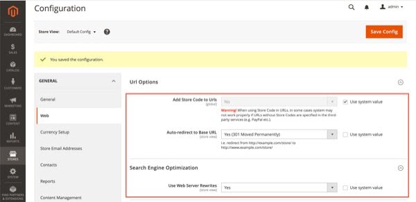 improve url setting for better magento seo